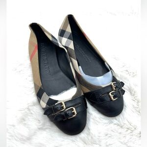 Burberry Ballet Flats nova check leather size 38.5 US 8.5 women’s loafers